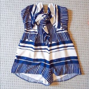 Lulus Delphi Tie-Front Strapless Romper. Size M